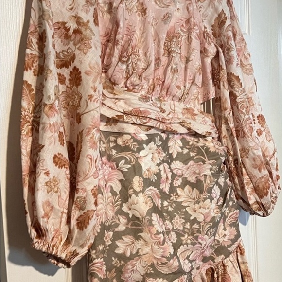 Zimmermann Floral Dress in Peach and Cream - Picture 3 of 4